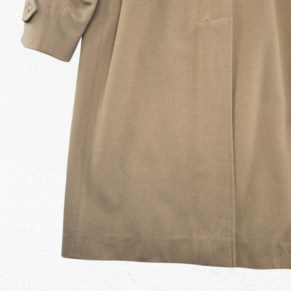 Vintage 70s Lodenfrey Camel Minimalist Overcoat West Germany Wool Mohair Coat XL - Picture 7 of 16